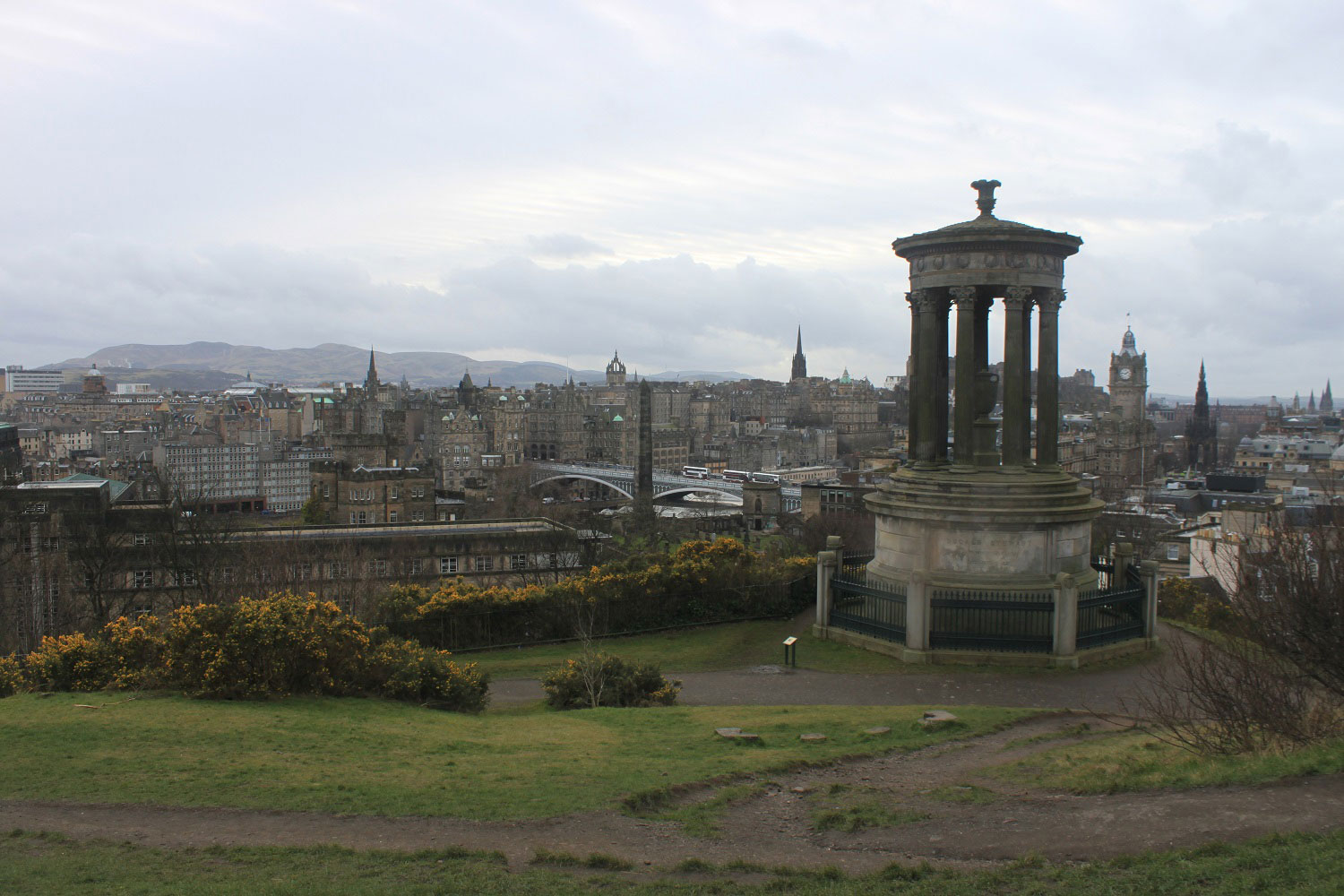 View of Calton Hill in Edinburgh