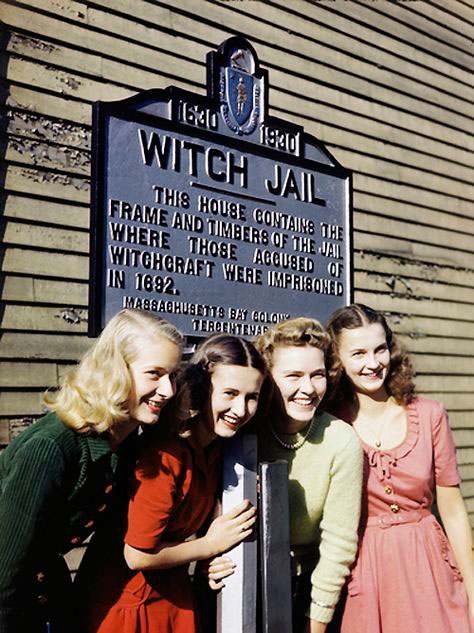 Vintage photograph of girls in Salem, MA