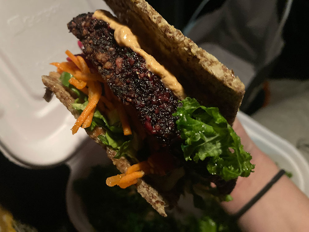 SWIZZ BEETS burger from Ganger Vegan - Vegan Restaurants in Baltimore