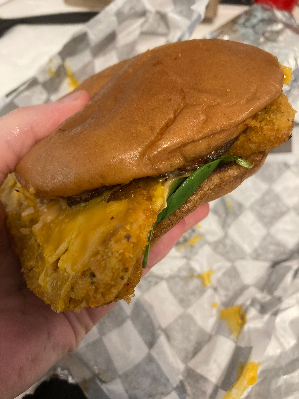 Fish sandwich from My Mama's Vegan - Vegan Restaurants in Baltimore