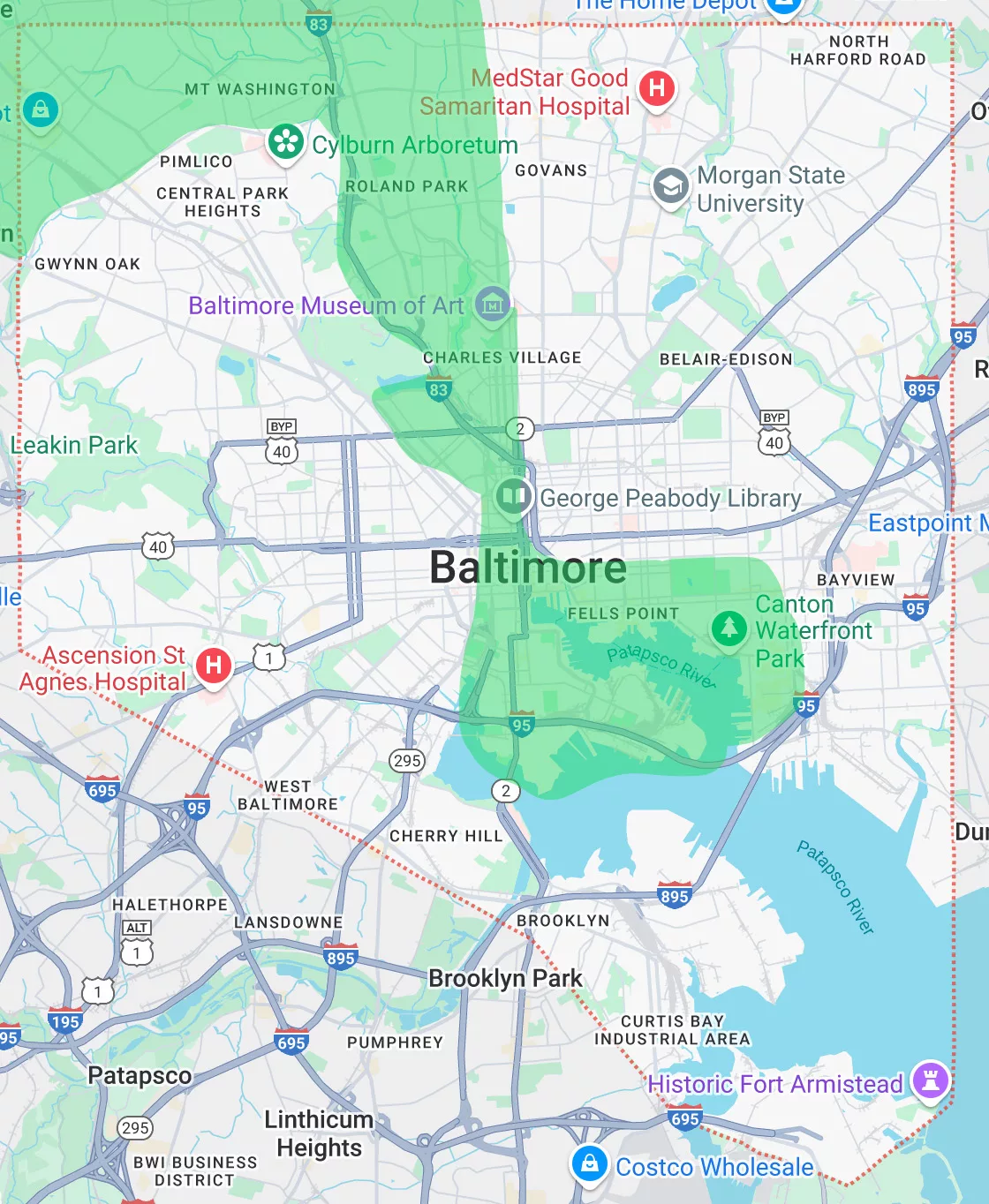 Baltimore Tourist Map