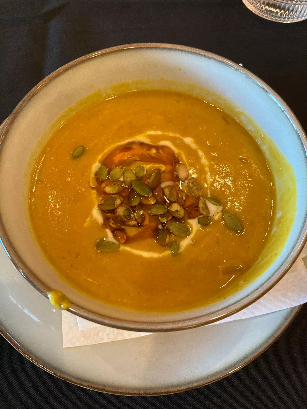 Vegan Pumpkin Soup at Oleum - Vegan Restaurants in Baltimore